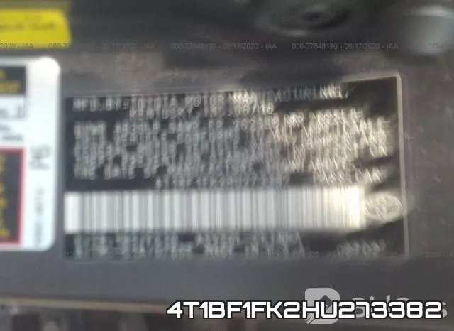 4T1BF1FK2HU273382 фото 10