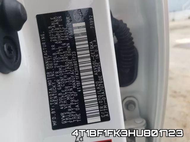 4T1BF1FK3HU801723 фото 2
