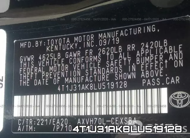 4T1J31AK8LU519128 фото 10