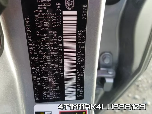 4T1M11AK4LU338109 фото 2