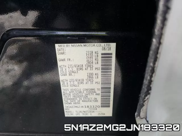 5N1AZ2MG2JN183320 фото 2