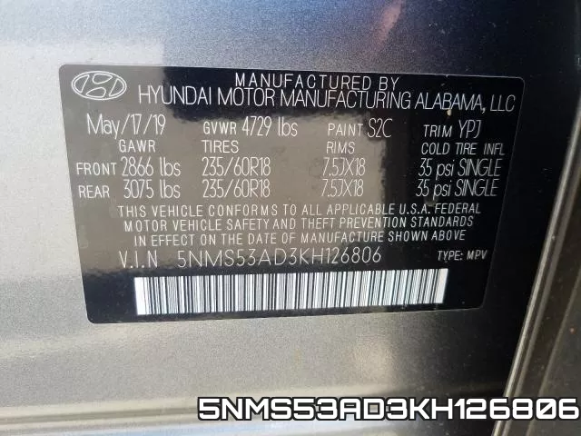 5NMS53AD3KH126806 фото 2