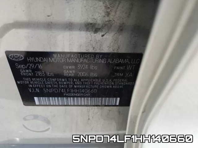 5NPD74LF1HH140660 фото 2