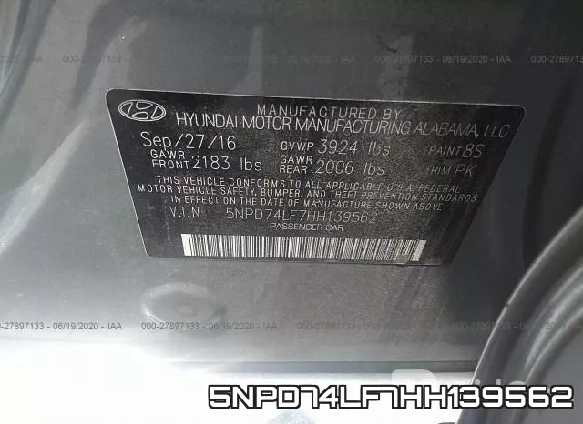 5NPD74LF7HH139562 фото 10