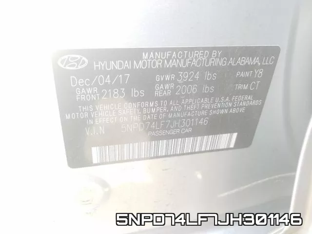 5NPD74LF7JH301146 фото 2