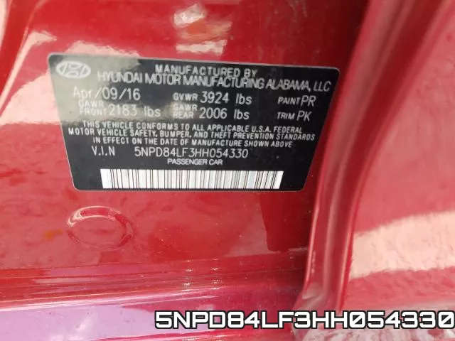 5NPD84LF3HH054330 фото 2