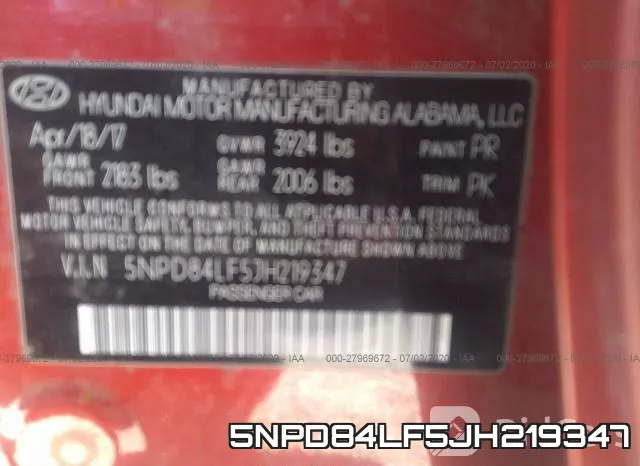 5NPD84LF5JH219347 фото 10