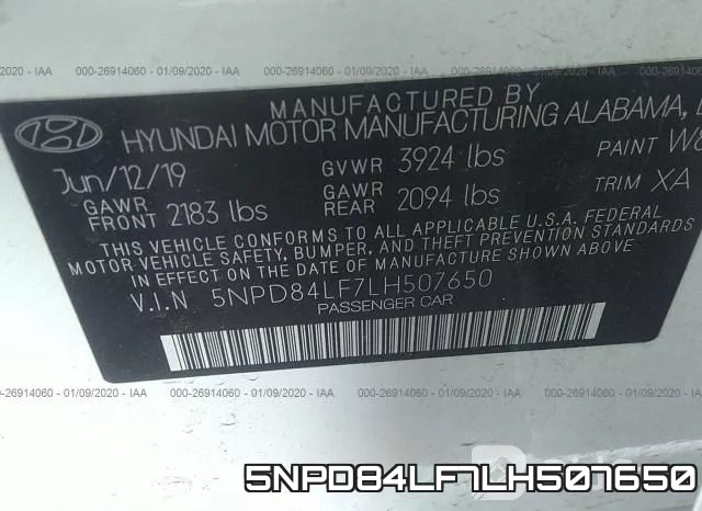 5NPD84LF7LH507650 фото 10