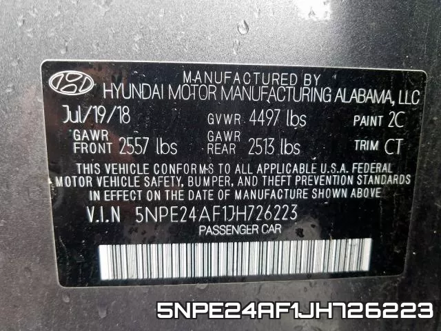5NPE24AF1JH726223 фото 2