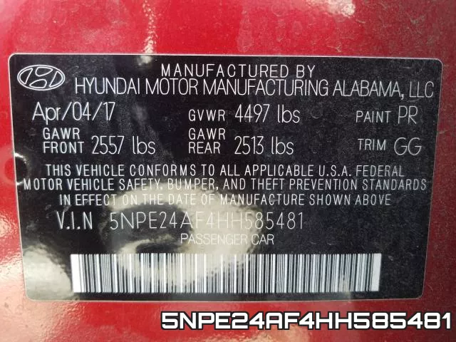 5NPE24AF4HH585481 фото 2