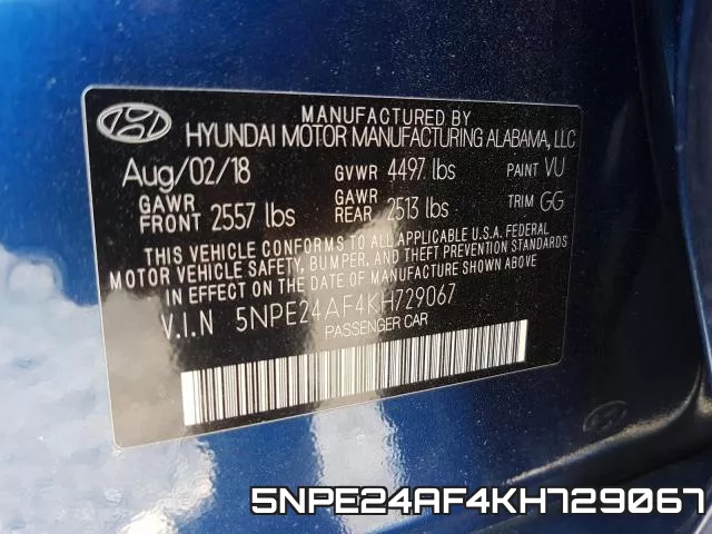 5NPE24AF4KH729067 фото 2