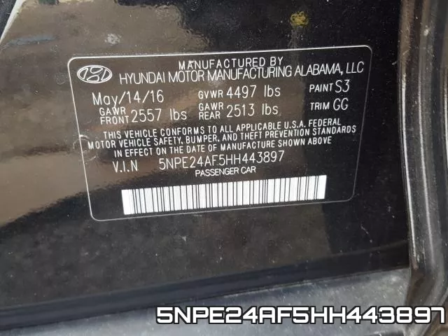 5NPE24AF5HH443897 фото 2