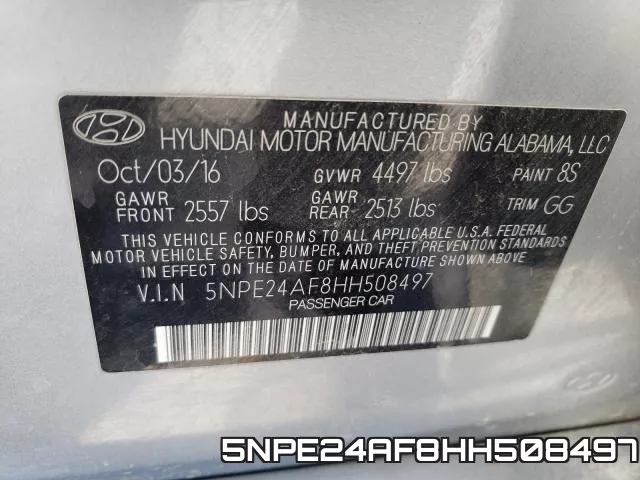 5NPE24AF8HH508497 фото 2