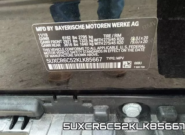 5UXCR6C52KLK85667 фото 10
