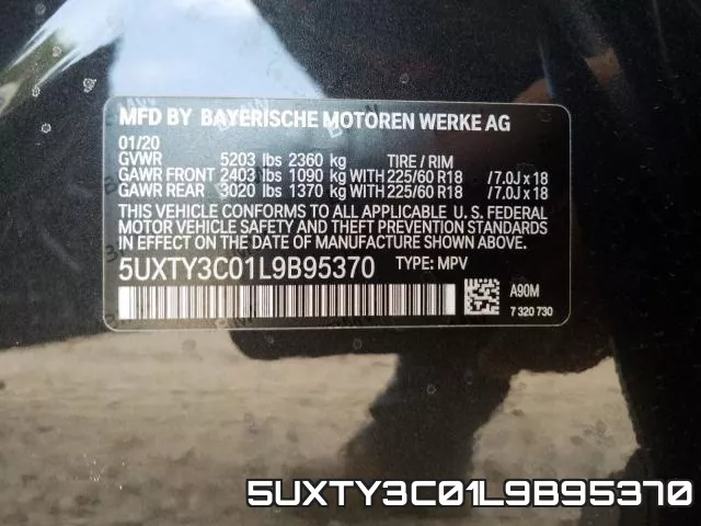 5UXTY3C01L9B95370 фото 2