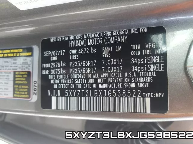5XYZT3LBXJG538522 фото 2