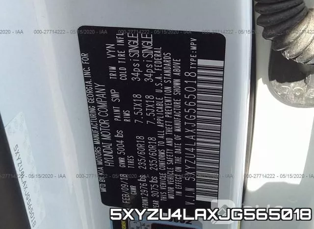 5XYZU4LAXJG565018 фото 10