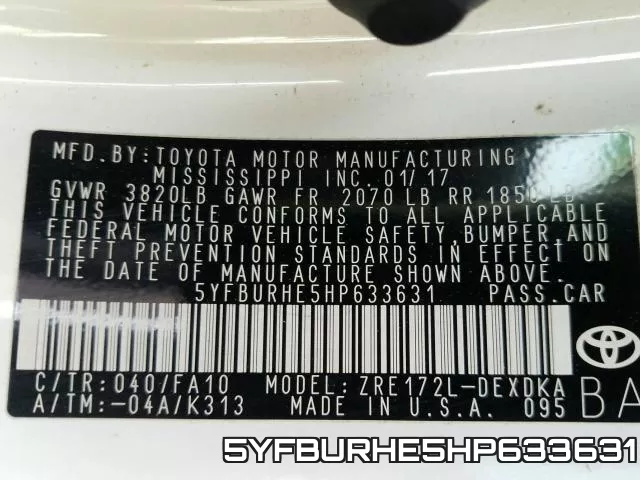 5YFBURHE5HP633631 фото 2