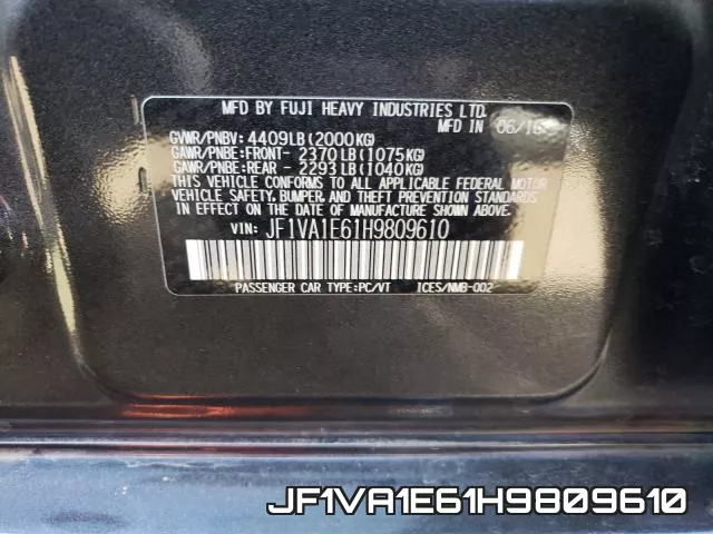 JF1VA1E61H9809610 фото 2
