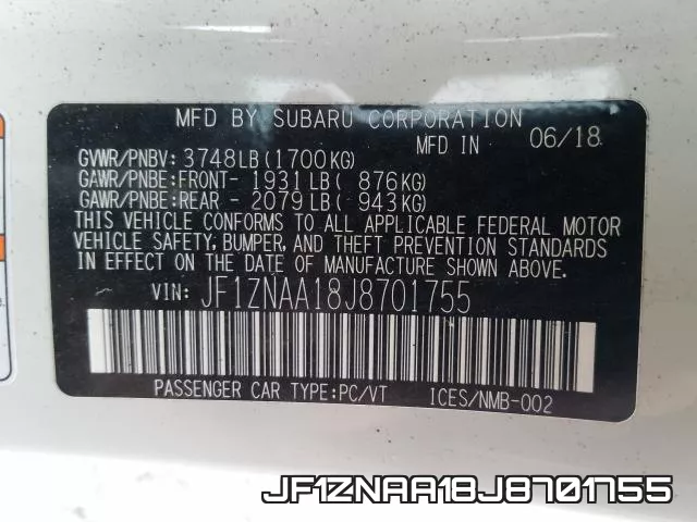 JF1ZNAA18J8701755 фото 2