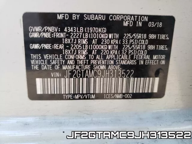 JF2GTAMC9JH313522 фото 2