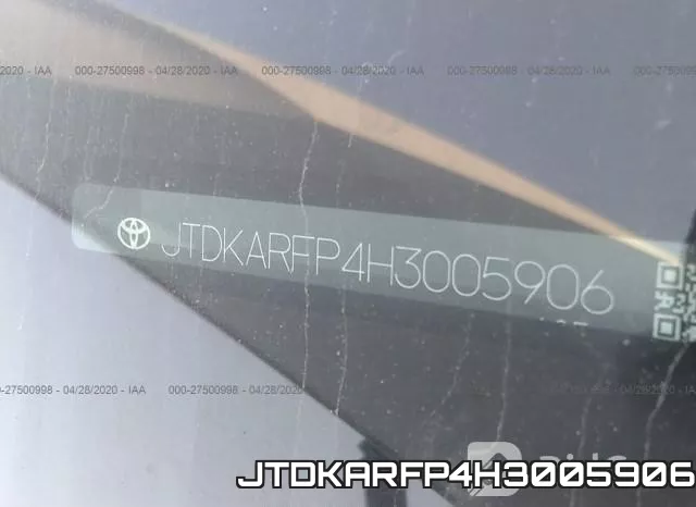 JTDKARFP4H3005906 фото 10