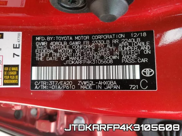 JTDKARFP4K3105608 фото 2