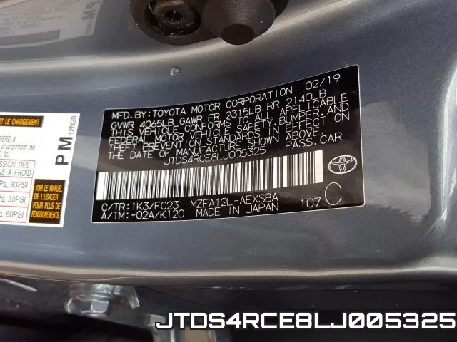 JTDS4RCE8LJ005325 фото 2