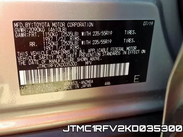 JTMC1RFV2KD035300 фото 2