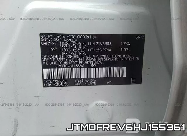 JTMDFREV6HJ155361 фото 10