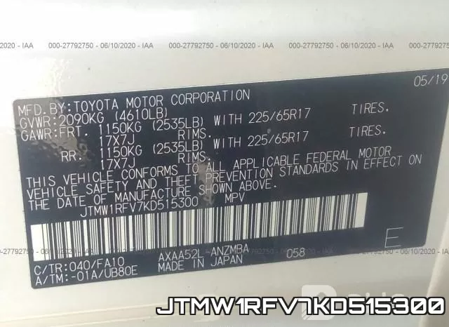 JTMW1RFV7KD515300 фото 10