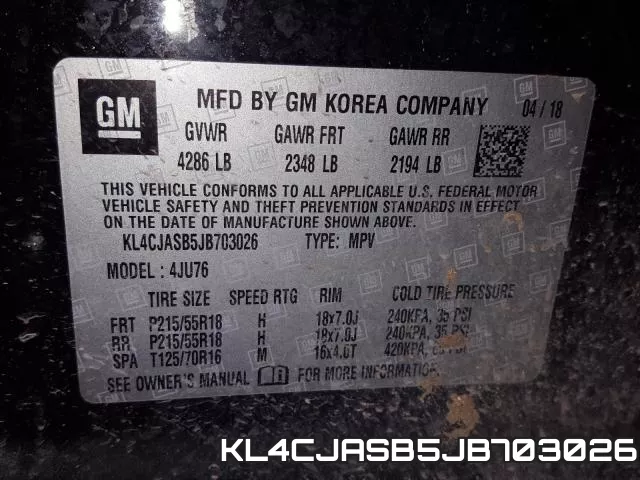 KL4CJASB5JB703026 фото 2