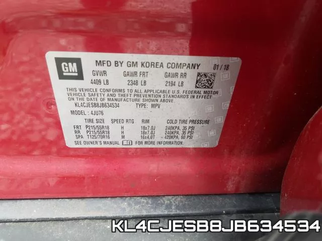 KL4CJESB8JB634534 фото 2