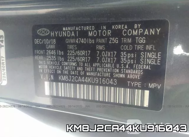 KM8J2CA44KU916043 фото 10