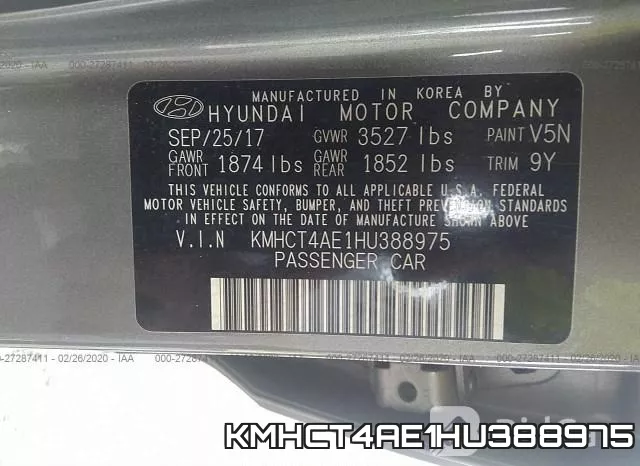 KMHCT4AE1HU388975 фото 10