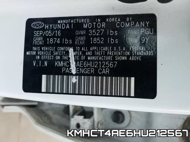 KMHCT4AE6HU212567 фото 2