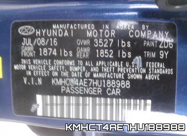 KMHCT4AE7HU188988 фото 10