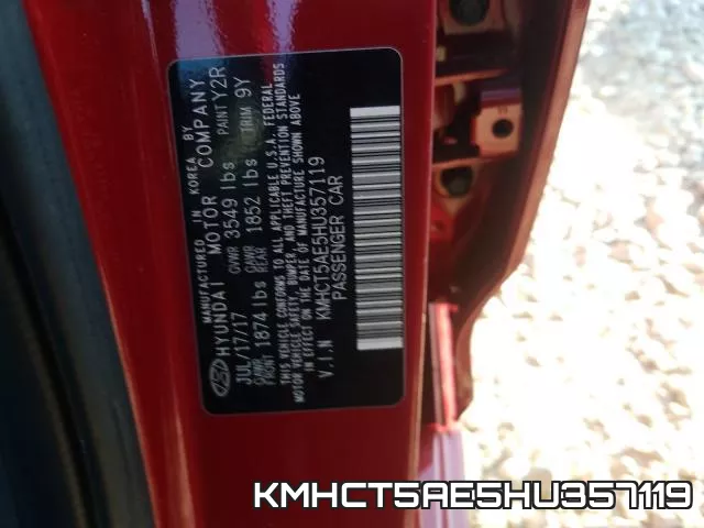 KMHCT5AE5HU357119 фото 2