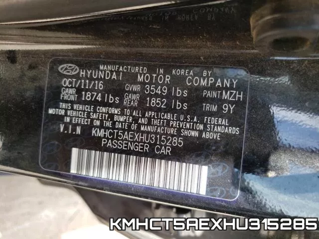 KMHCT5AEXHU315285 фото 2