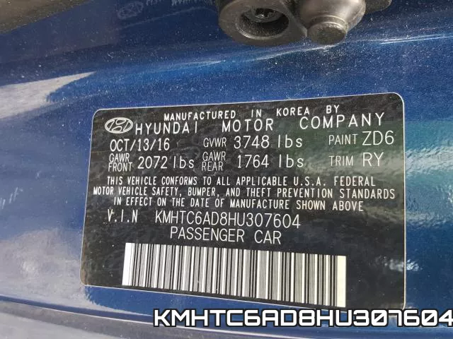 KMHTC6AD8HU307604 фото 2