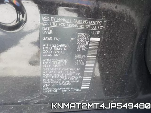 KNMAT2MT4JP549480 фото 2