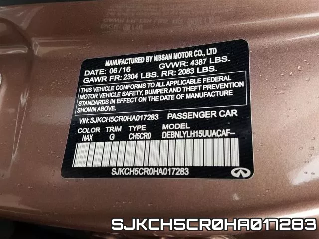 SJKCH5CR0HA017283 фото 2