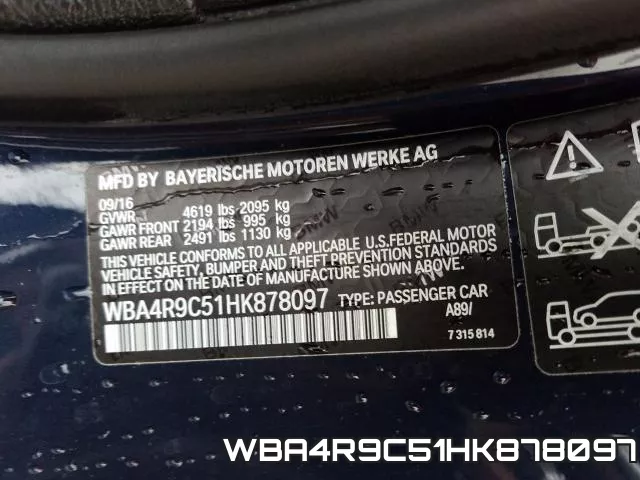 WBA4R9C51HK878097 фото 2
