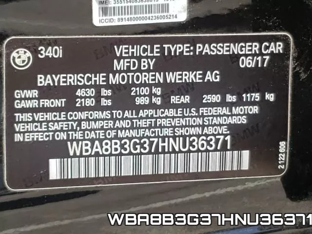 WBA8B3G37HNU36371 фото 2