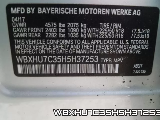 WBXHU7C35H5H37253 фото 2