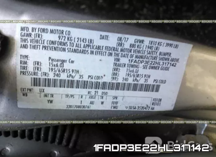 1FADP3E22HL317142 фото 10