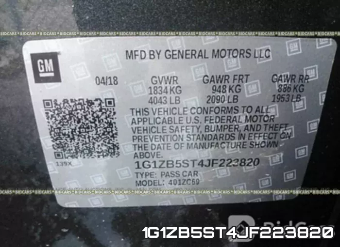 1G1ZB5ST4JF223820 фото 10