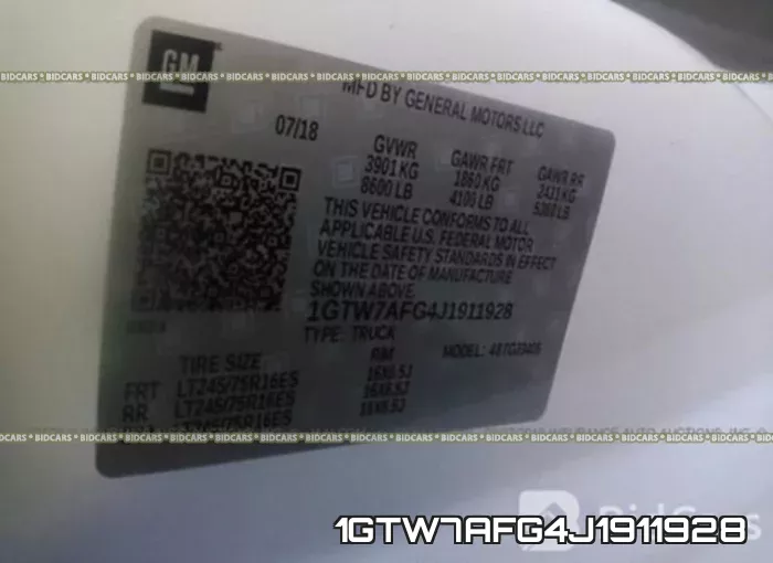 1GTW7AFG4J1911928 фото 10