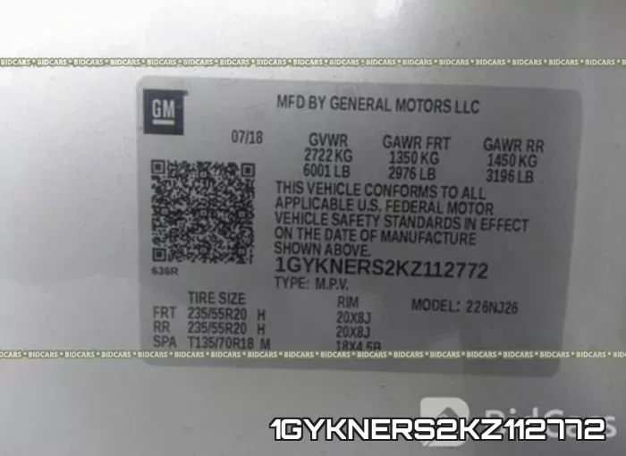 1GYKNERS2KZ112772 фото 10