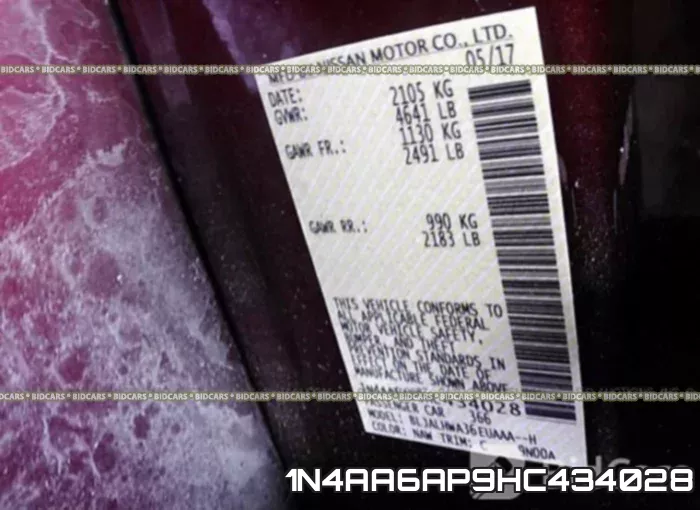 1N4AA6AP9HC434028 фото 10